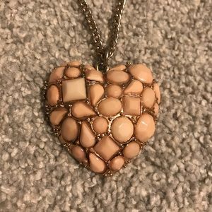 Coral colored heart necklace!